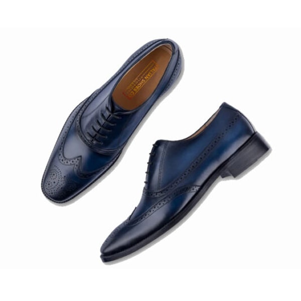 Wingtip Derby Navy Italian Luxury Men Shoes