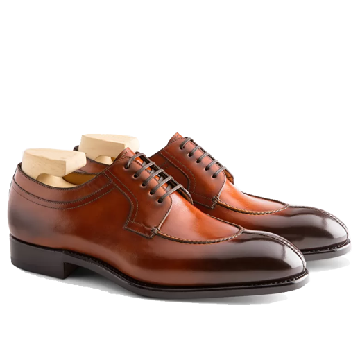 Derby Blucher Brown Leather Luxury Shoes India