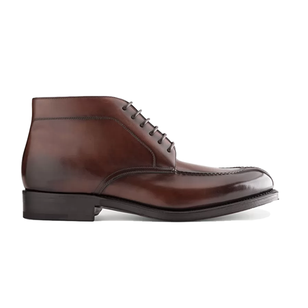 Derby Ankle Dark Brown Leather Boots In India 627