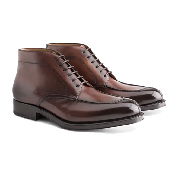 Derby Ankle Dark Brown Leather Boots In India
