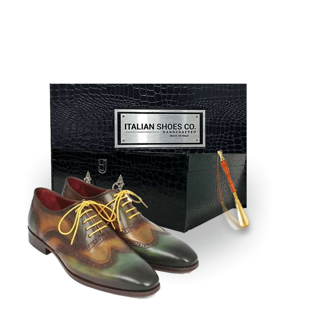 Wingtip Oxford with yellow Lace Up Italian Men Shoes