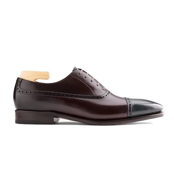 Oxford Classic Shoes with Toe Petrol Leather 558