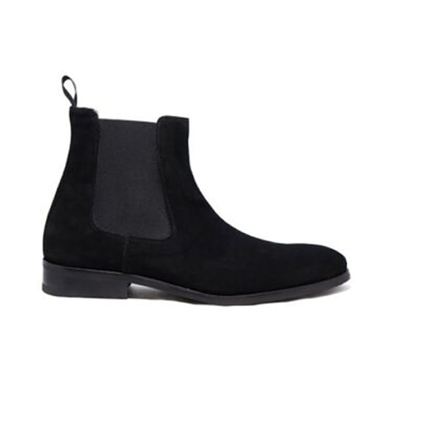 Classic Chelsea Suede Black Ankle Boots