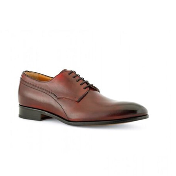 Derby Blucher Plain Toe Hand Crafted Burgundy Shoes