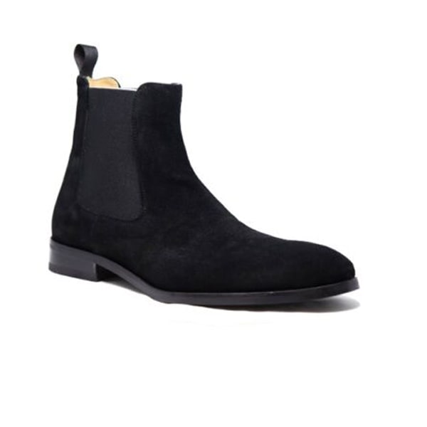 Classic Chelsea Suede Black Ankle Boots