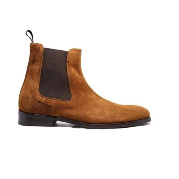 Classic Chelsea Suede Brown Ankle Boots