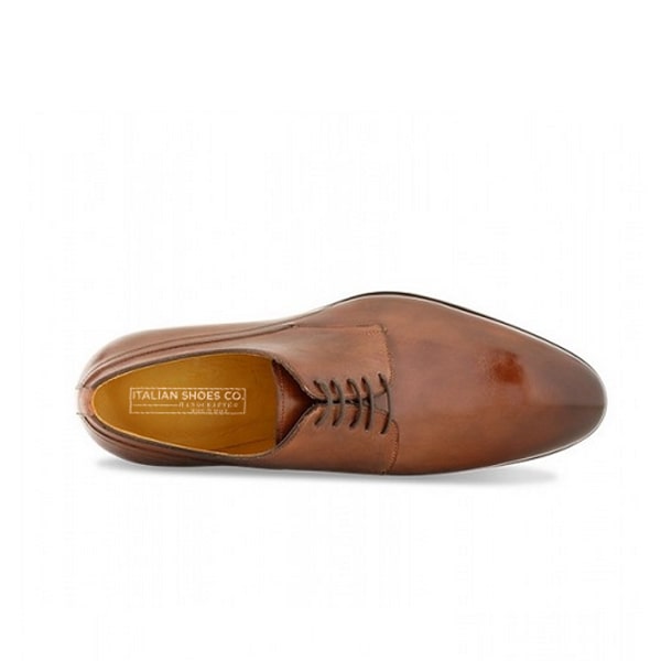 Derby Blucher Plain Toe Handmade Brown Shoes