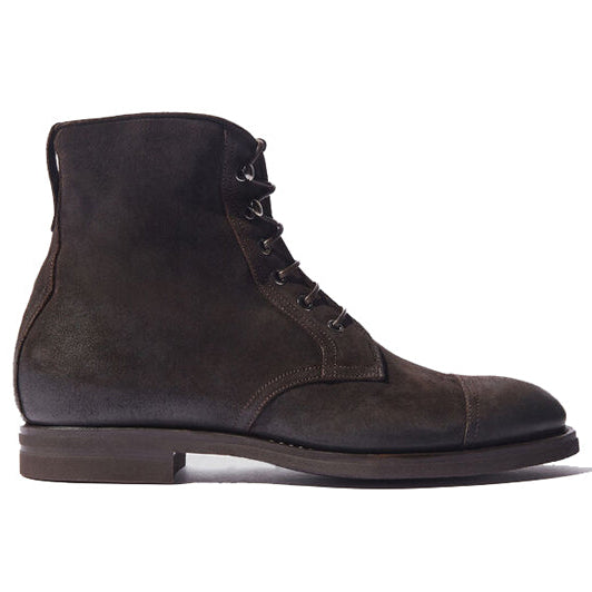 Derby High Ankle Suede Dark Brown Leather Boots 680
