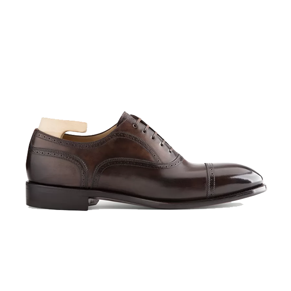 Oxford Shiny Brown Leather Shoes 562