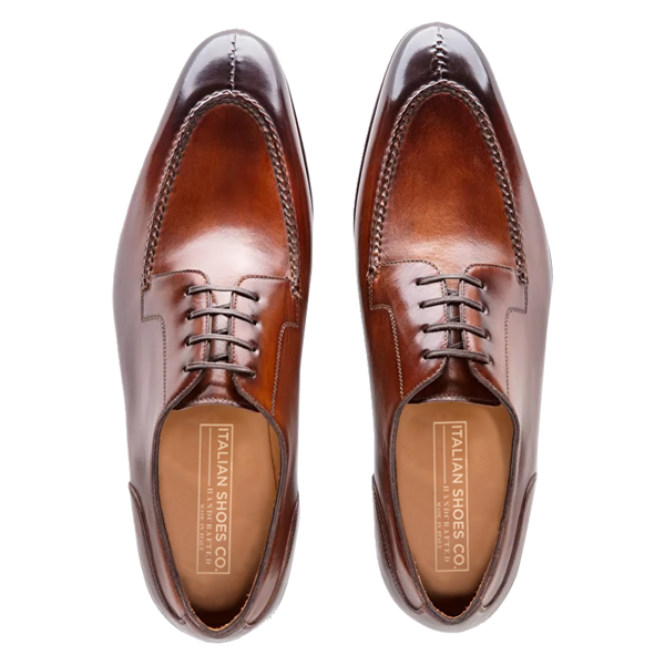 Derby Blucher Brown Pure Leather Shoes India