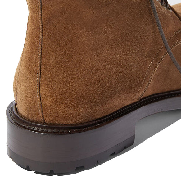 Derby High Ankle Suede Leather Brown Boots