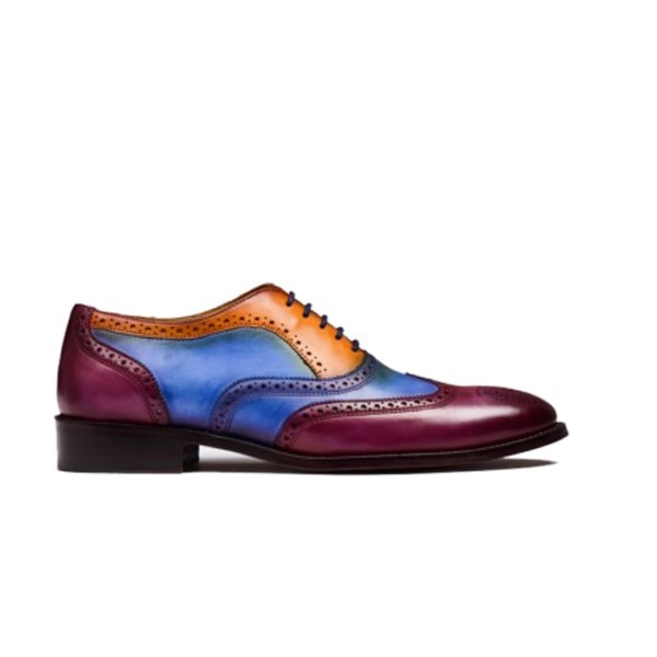 Wingtip Oxford Patina Italian Leather Shoes