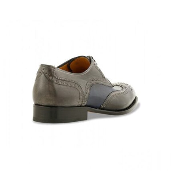 Wingtip Derby Lace up Shade Grey Hand Painted Shoes