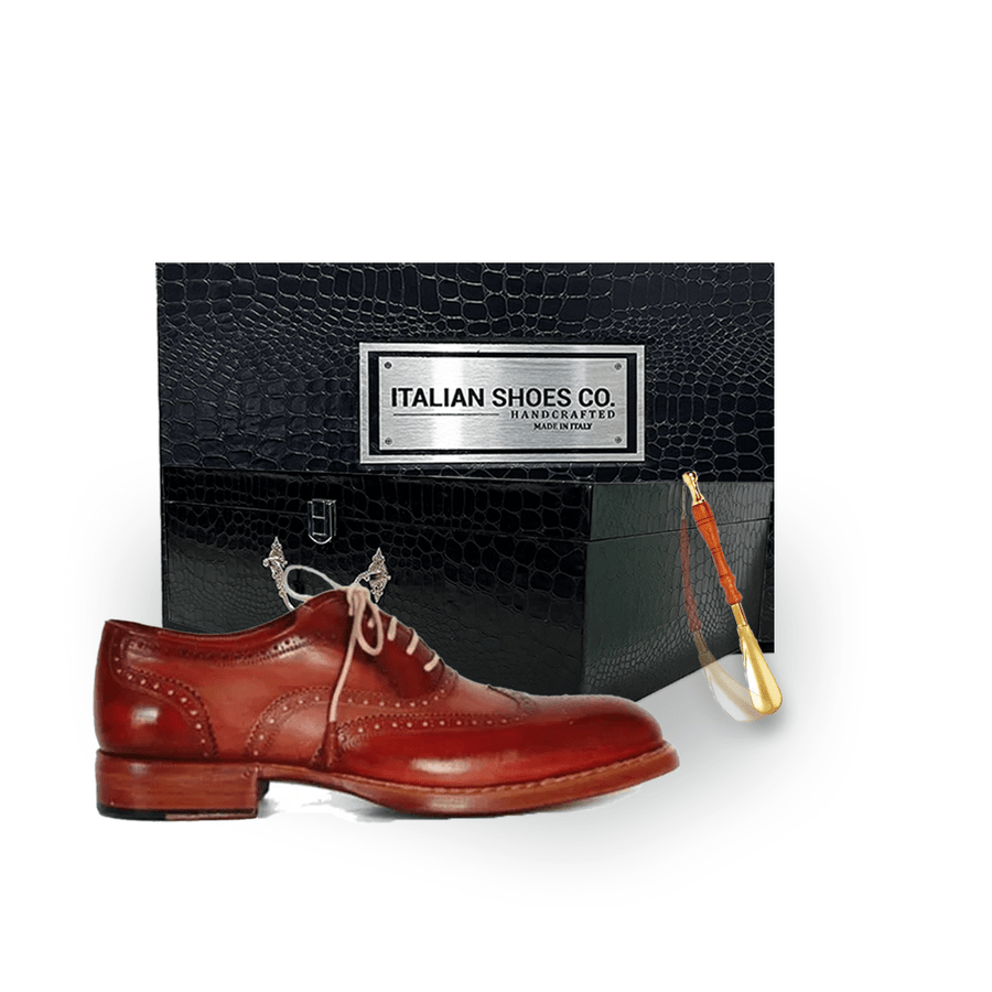 Wingtip Oxford Leather Lace Up Shoes