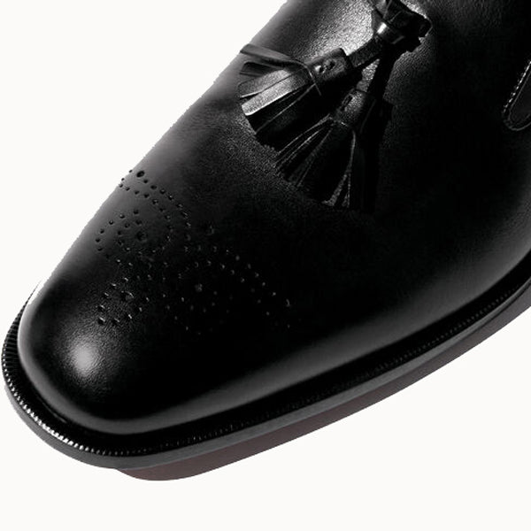 Tassel Leather Black Loafer