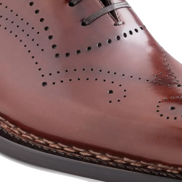 Oxford Dark Brown Leather Shoes In Pure Italian Leather
