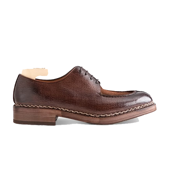 Derby Blucher Brown Leather Man Shoes India 607