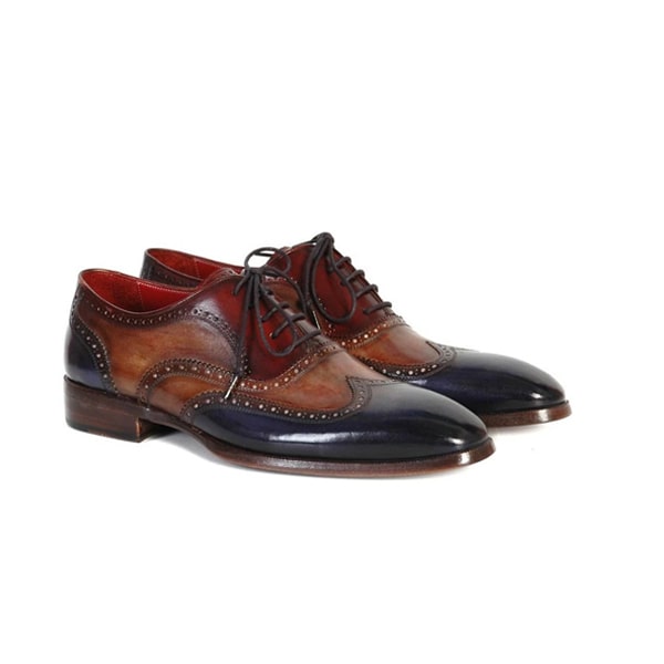 Wingtip Oxford Round Toe Italian Shoes with Black laces