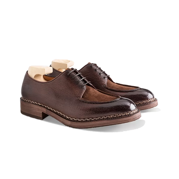 Man Derby Blucher Brown Leather Shoes India