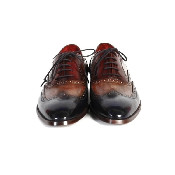 Wingtip Oxford Round Toe Italian Shoes with Black laces