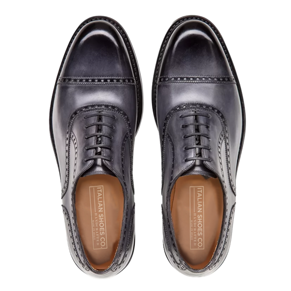 Oxford Shade Grey Leather Shoes