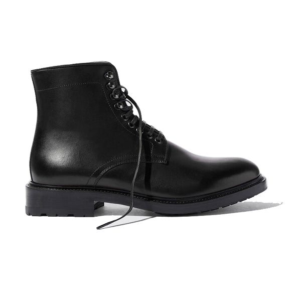 Derby High Ankle Black Coloured Leather Boots 684