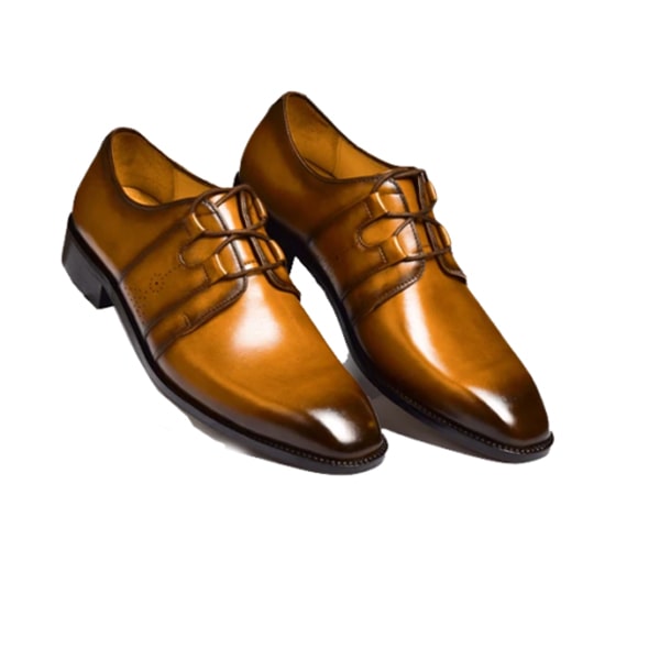 Derby Blucher Shoes Hand Painted Patina Leather