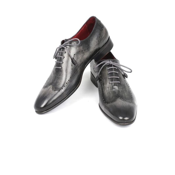 Wingtip Oxford Italian Men Shoes with Grey Leather