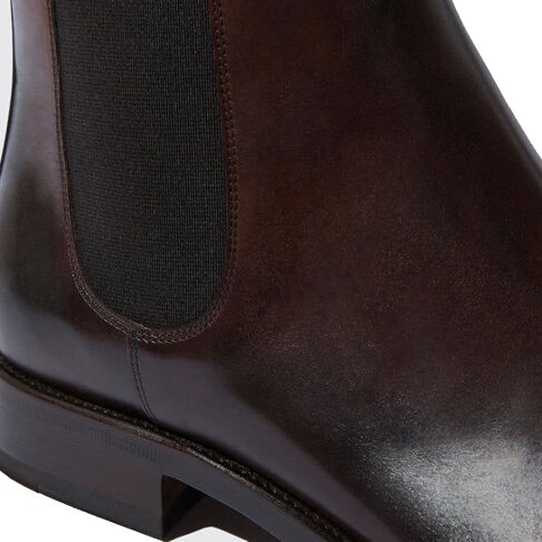 Classic Chelsea Round Toe Shade Dark Brown Leather Boots