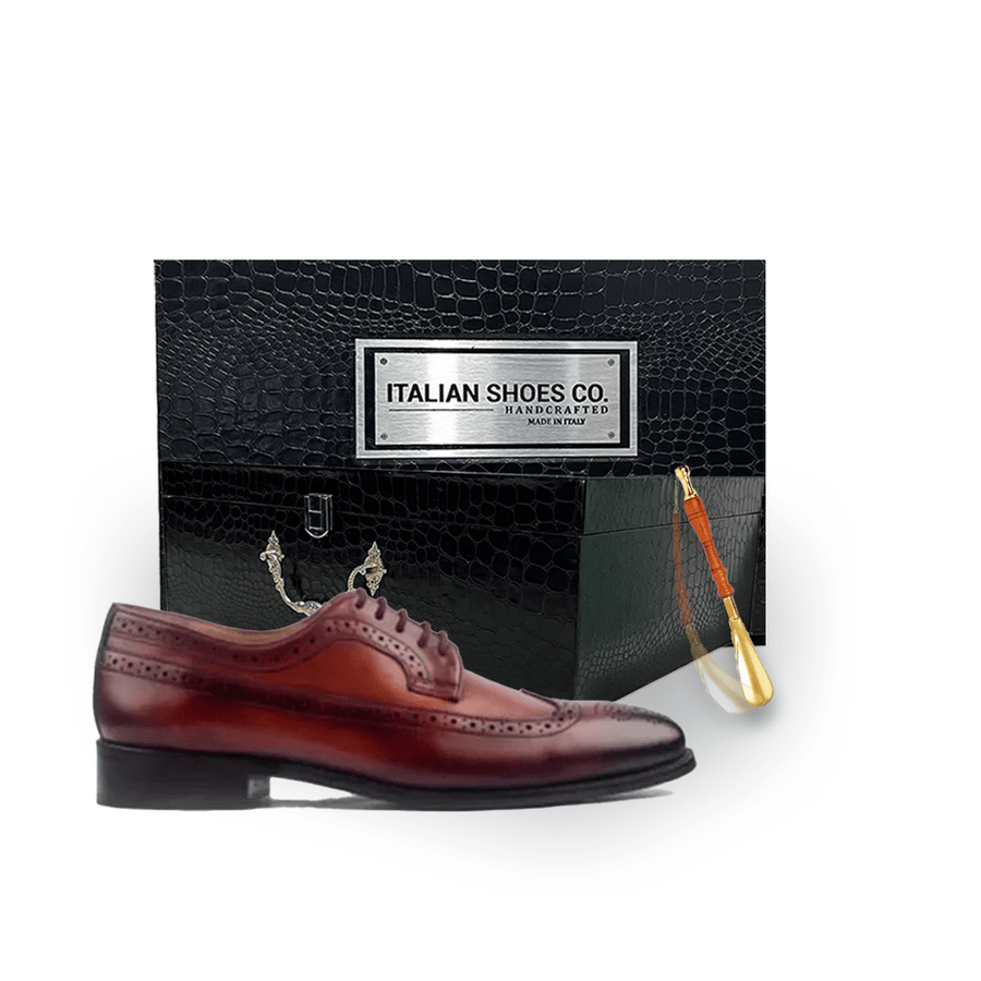 Wingtip Derby Italian Leather Men Shoes