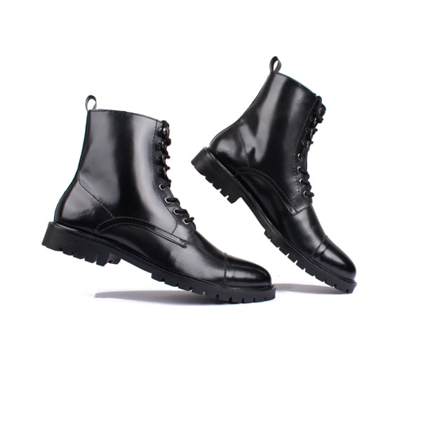 Derby High Ankle Shiny Black Boots
