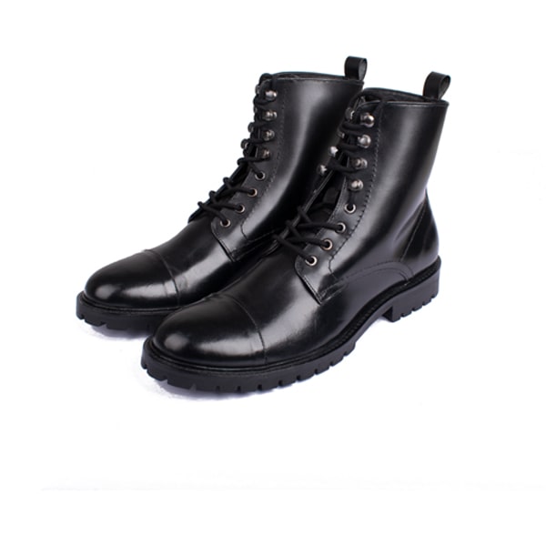 Derby High Ankle Shiny Black Boots