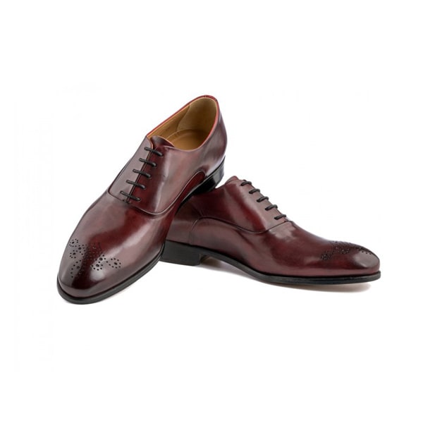 Oxford Classic Medallion Toe Burgundy Leather Shoes