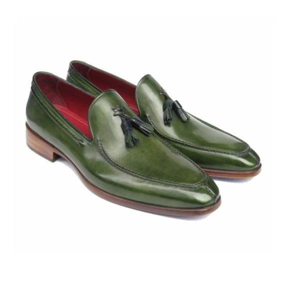 Tassel Leather Loafer in Green