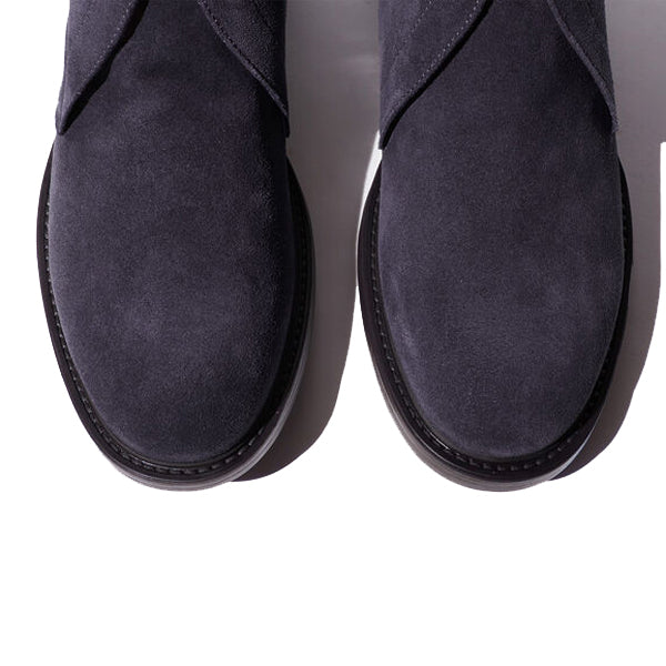 Derby Chukka Boots In Navy Suede Leather