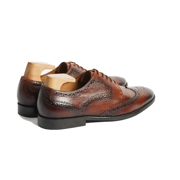 Wingtip Derby Dress up Shiny Brown Shoes