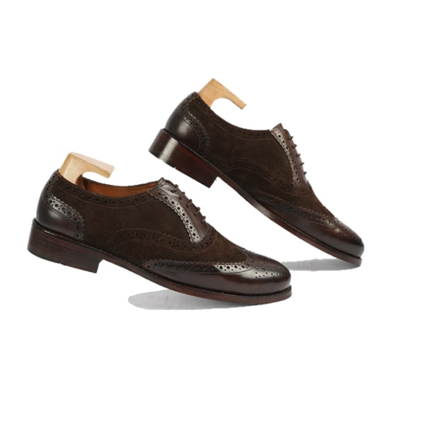 Wingtip Oxford Brogue Suede Brown Shoes