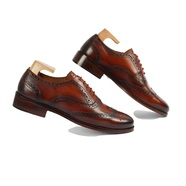 Wingtip Oxford Leather Brown Men Shoes