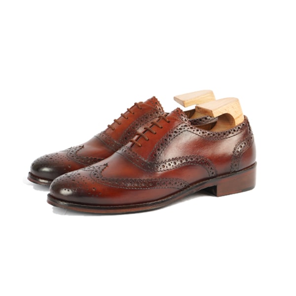Wingtip Oxford Leather Brown Men Shoes