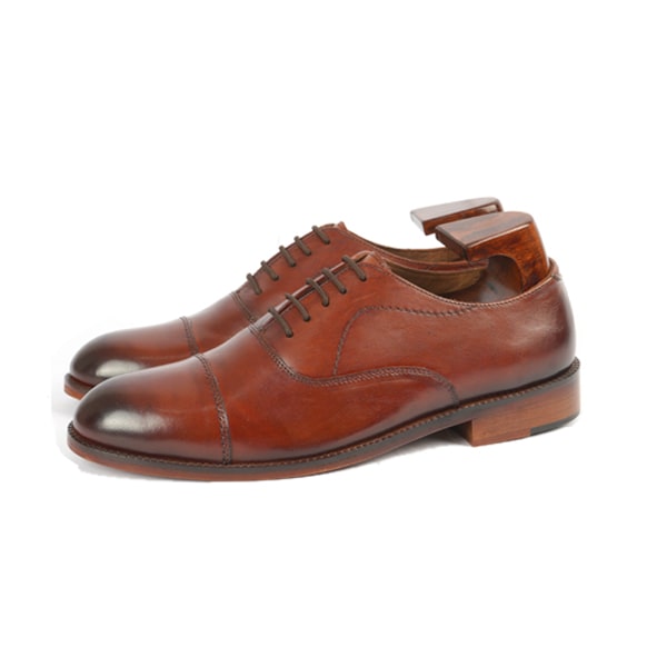 Captoe Classic Lace up Brown Leather Handmade Shoes