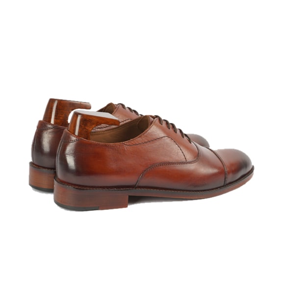 Captoe Classic Lace up Brown Leather Handmade Shoes