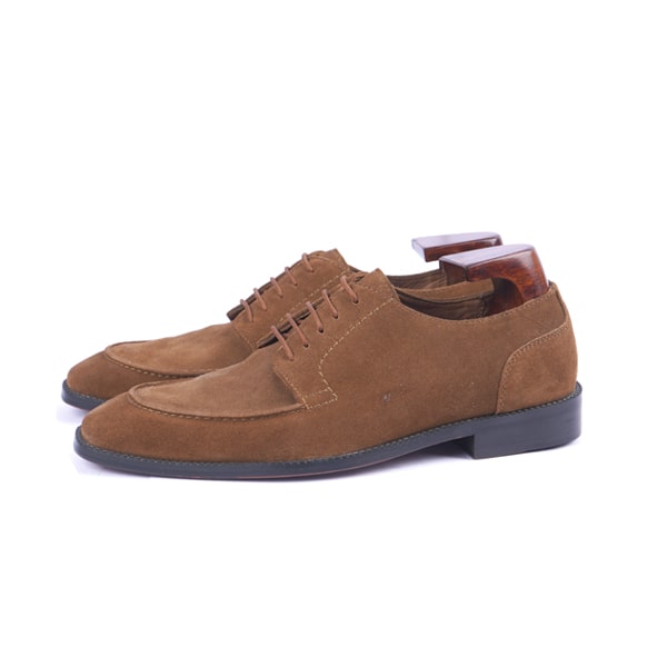Derby Blucher Brown Suede men Shoes | Italian leather shoes