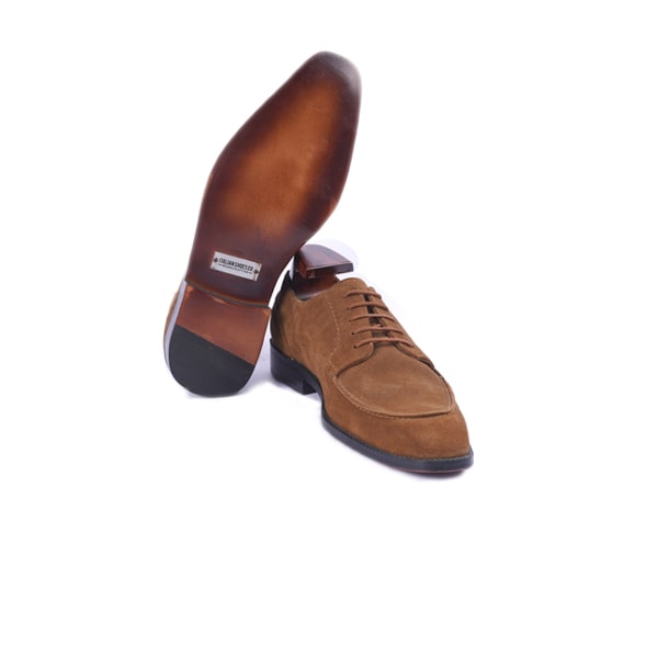 Derby Blucher Brown Suede Men Shoes | Italian handmade shoes