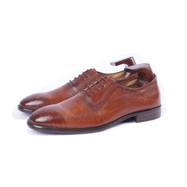 Wingtip Oxford Shiny Dark Brown Shoes