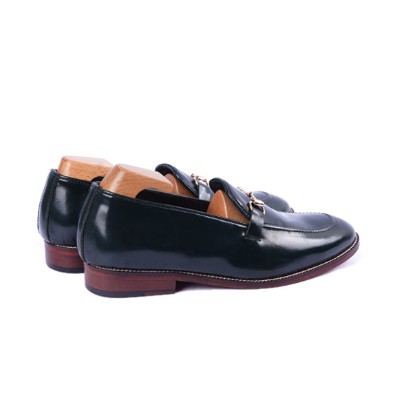 Penny Navy Blue Leather Loafer Shoes Online