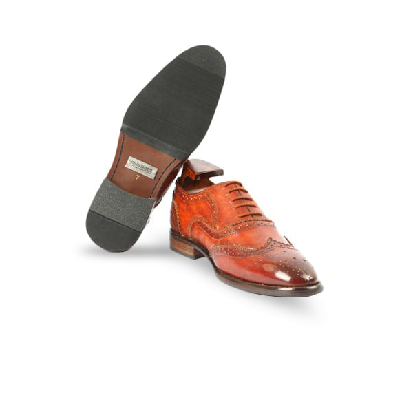 Oxford Brogue Shiny Brown Shoes
