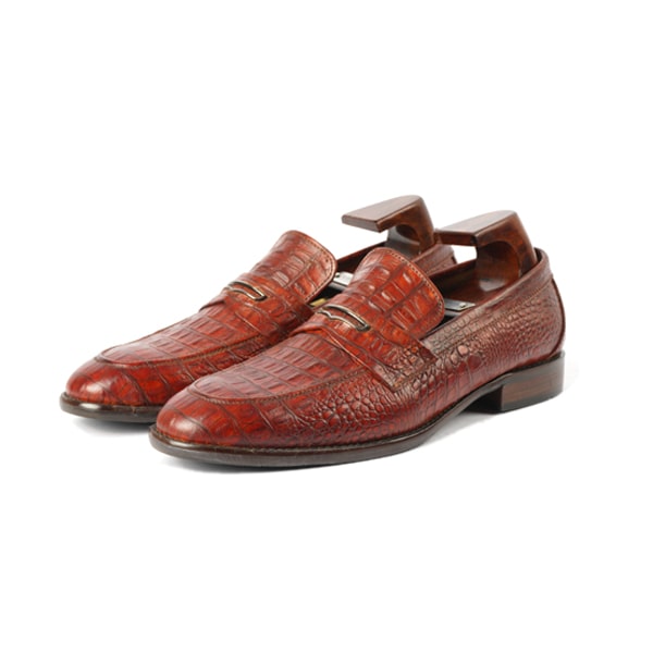 Embossed Leather Penny Loafer