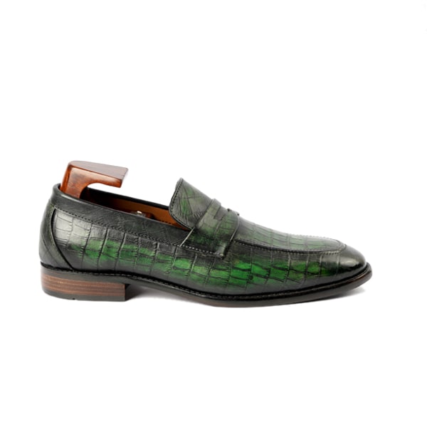 Embossed Leather Penny Loafer 454