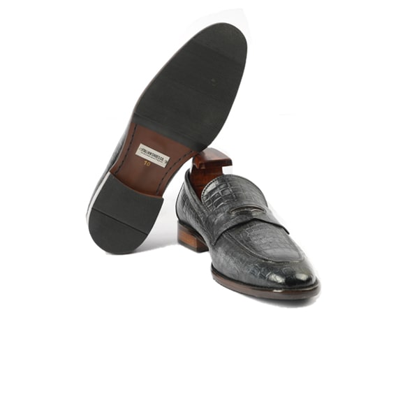 Embossed Matt Leather Penny Loafer