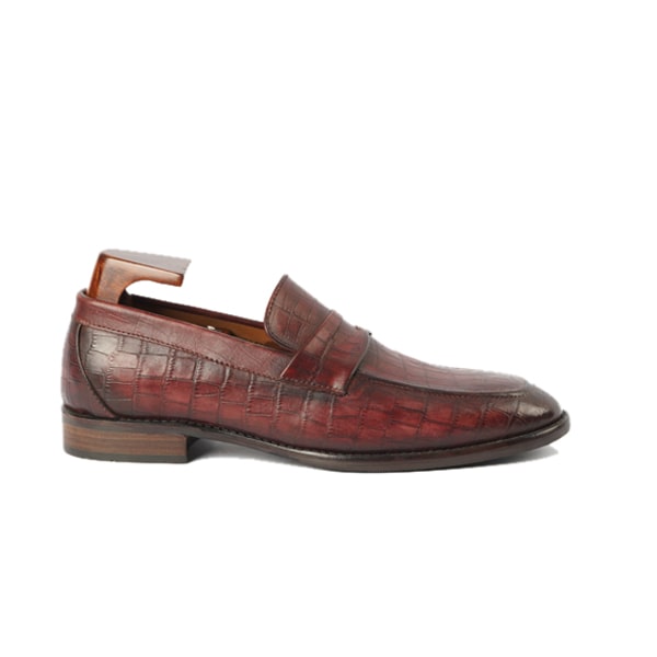 Embossed Leather Penny Loafer 457